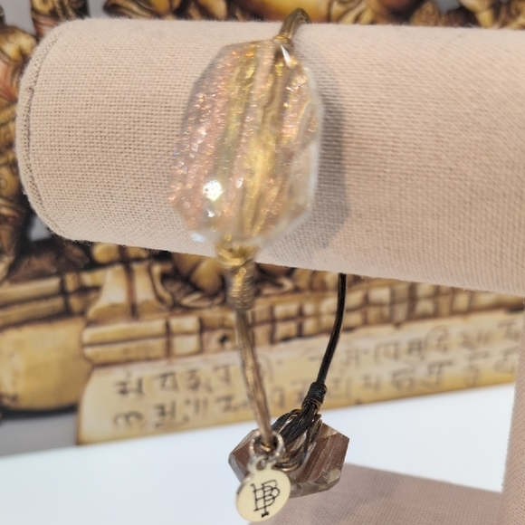 Bourbon and Bowties Gold and Brown Crystal Bracelet - Picture 3 of 7